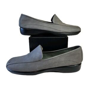 A2 Aerosoles Womens Adrenaline Loafer Sz 11 Gray Slip On Square Toe Comfort Shoe